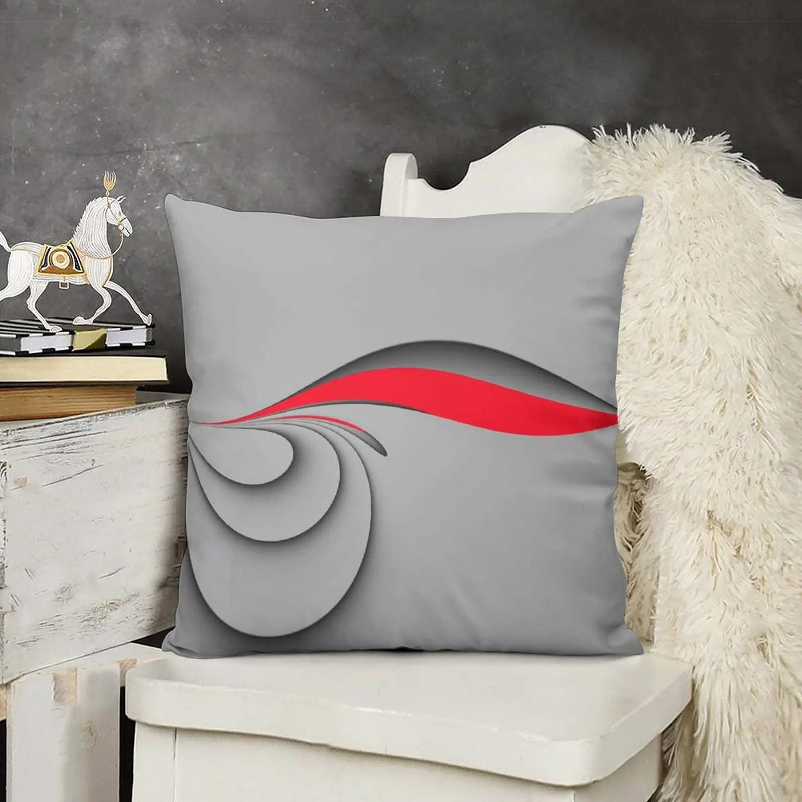 

Grey and red Throw Pillow Custom Cushion Photo Cushions For Sofa Sofa Cushion Cover pillow