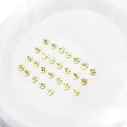 26pcs 6mm Wholesale Stainless Steel 26 Letters Smooth Connector Charms Pendant DIY Necklace Bracelets Waterproof Vacuum Plate