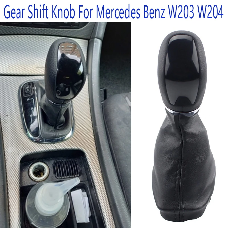 Black Automatic Gear Shift Knob with Gaitor Boot for Mercedes Benz W203 W204 Auto Accessories