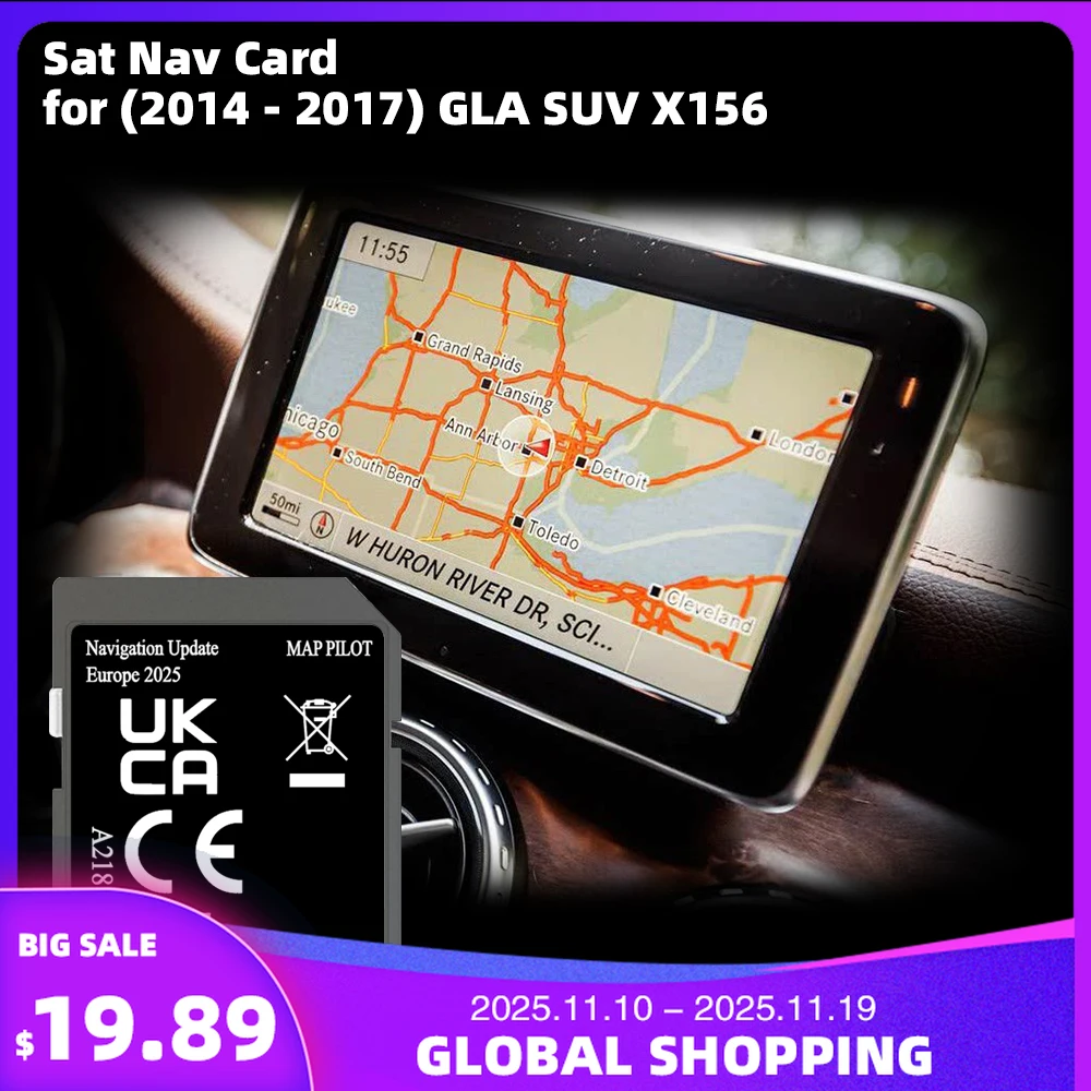 

for Mercedes GLA W156 Car Navigation Maps Cover Europe Poland Netherlands 32GB SD Card