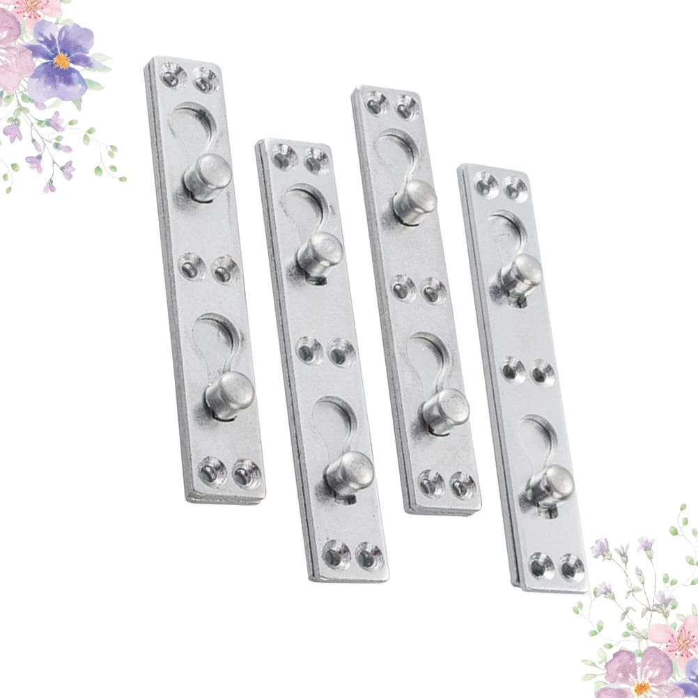 

4 Pcs Bed Hinge Thicken Accessories Gemel Interior Door Connecting Silver Child