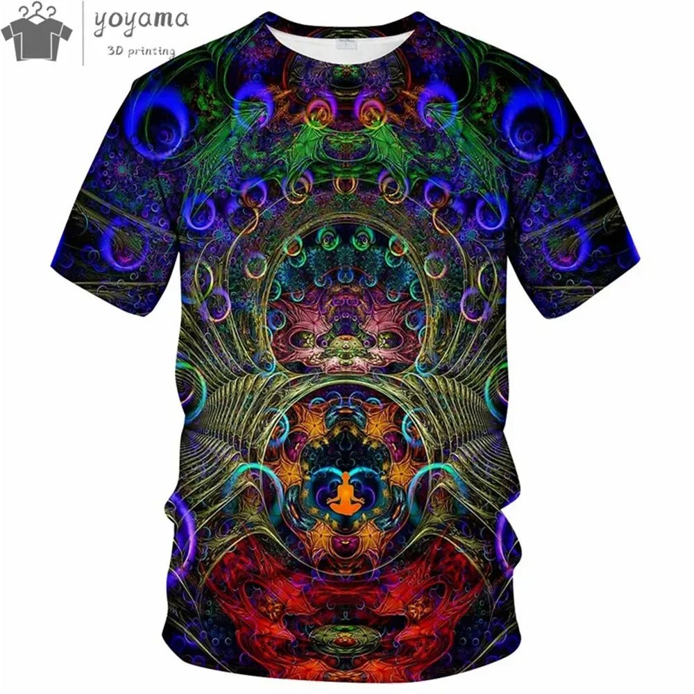 Colorful Trippy T-Shirt For Men 3d Printed Painting Cool Designs T Shirt Tee Shirts Summer Casual Short Sleeve O-Neck T-Shirt