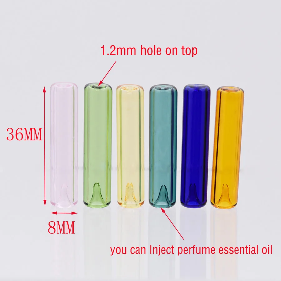 SNASAN 2pcs Coloured Diffuser Perfume Glass Bottle Necklace Pendant Refillable Glass Vial Charms With Beads Cap Jewelry Making