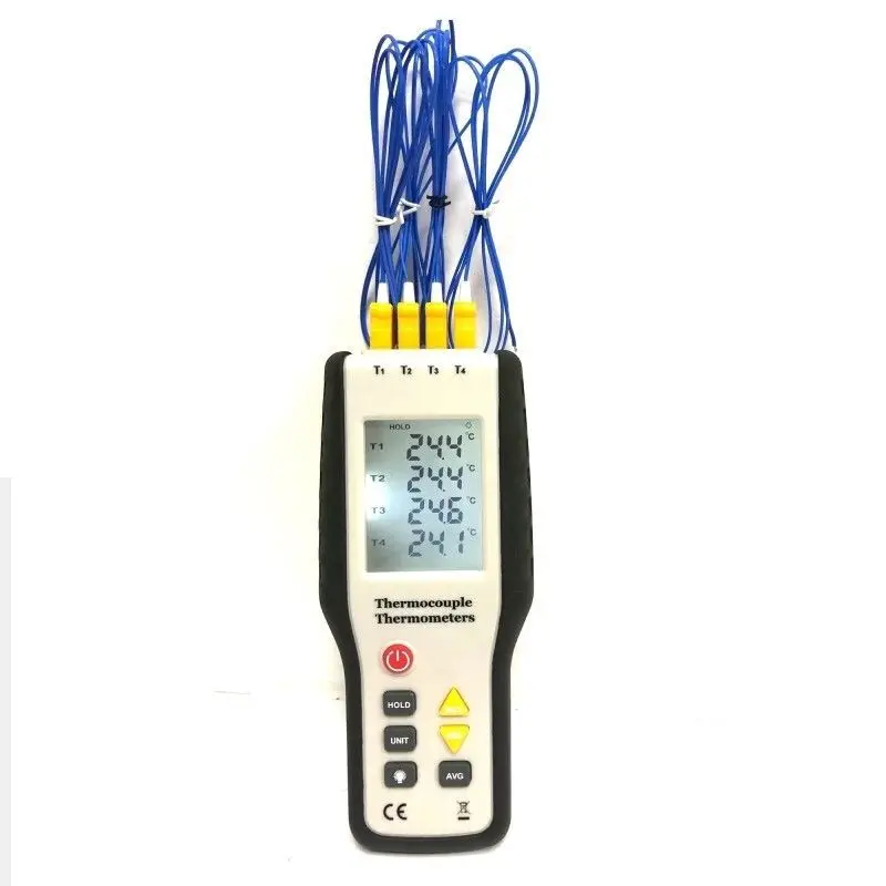 Digital HT-9815 K type Thermocouple Thermometer 4 channel industrial temperature test thermocouple probe sensor -200C--1372C