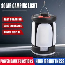 LED Solar Outdoor Camping Light Charging Emergency Lighting Tent Light Ultra Long Endurance Folding Hanging Camping Light