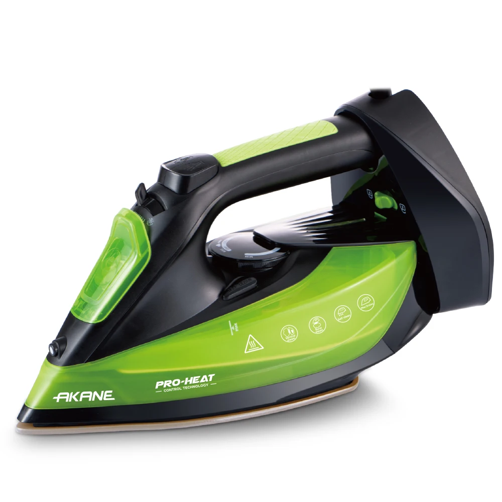 AKANE 2400W مكواة بخار كهربائية من السيراميك، باخرة ملابس قوية لإزالة التجاعيد بسرعة