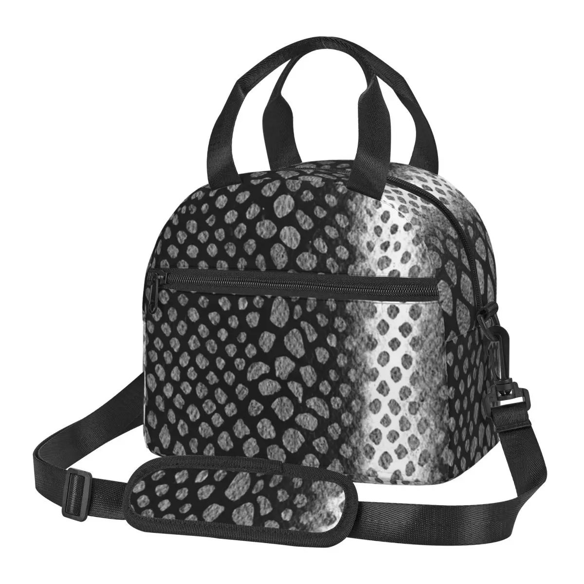 צבע מים נחש עור שחור גרסה שחורה שקיות צהריים מבודדים bento תיבת צהריים עמיד למים שקיות פיקניק תיק מגניב לילדים