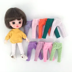 New OB11 Slim Elastic Stripe High Waist Legging Doll Socks Doll Pants Accessories Toys For OB11 Doll, Gsc, Molly, Dod doll Body