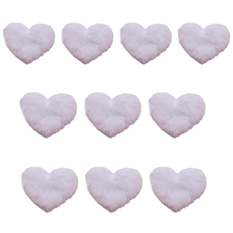 R1WE Crafts Plush Heart Appliques for Hair Clip Handmade Trendy Cartoon Headwear Decorative Hair Barrettes