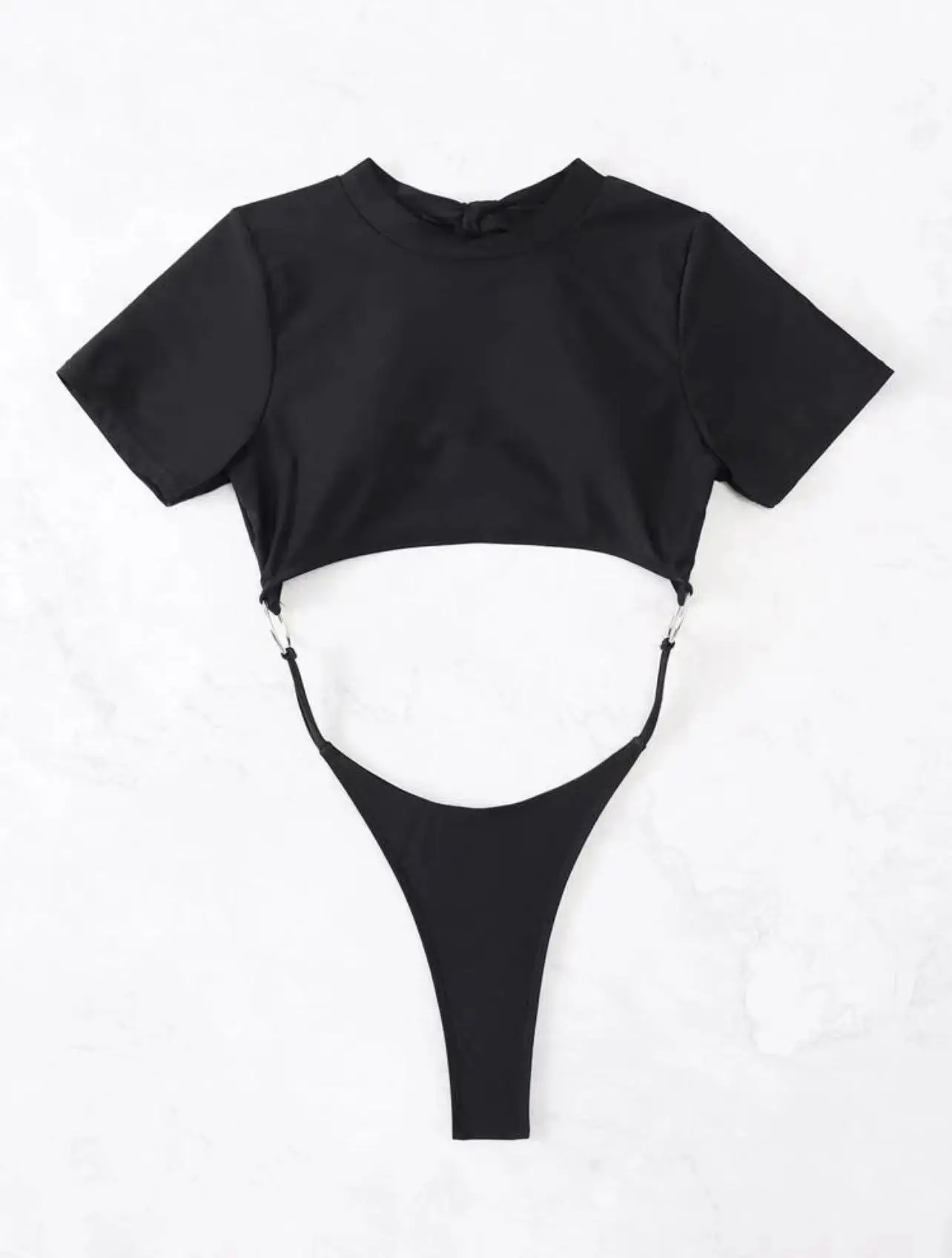 เซ็กซี่ Micro Thong ชุดว่ายน้ําผู้หญิงชุดว่ายน้ํา One Piece 2025 ตัด Monokini ชุดว่ายน้ําเปลือยบิกินี่สีฟ้า Bathers Beach Wear