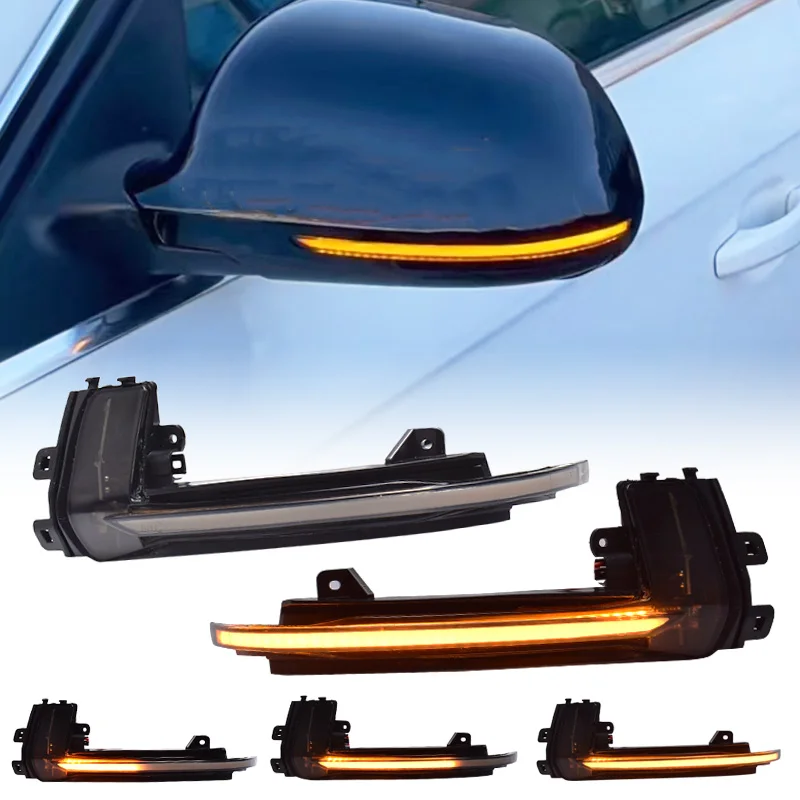 

2 шт. для Audi A3 A4 A5 B8.5 S5 RS3 RS4 RS5 дымчатые линзы светодиодные лампы бокового зеркала янтарного цвета бокового заднего вида динамические указатели поворота
