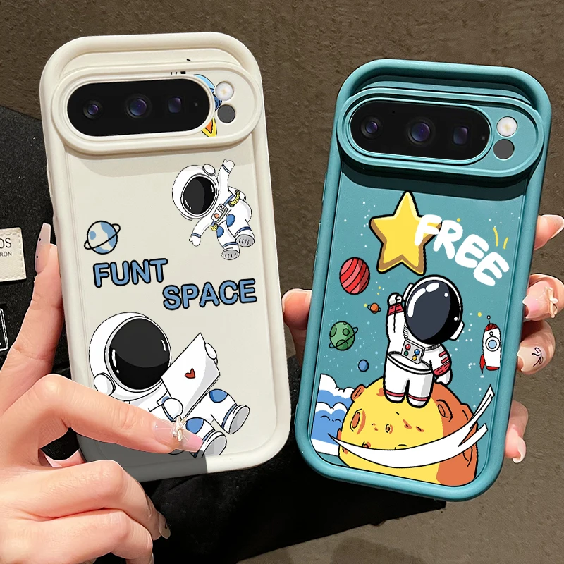 Cartoon Astronaut Print TPU Phone Case For Google Pixel 10 8 7 Pro 8A 9A Pixel 9 10 Pro XL Shockproof Soft Silicone Back Cover view 2