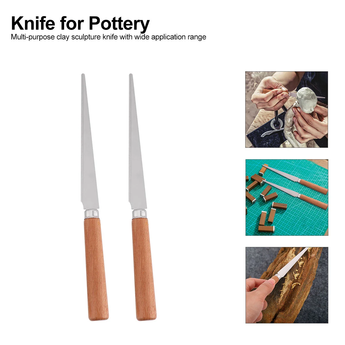 Handle Clay Repair Knife Tool Pottery Fettling Stainless Steel Wood Carving Embossing