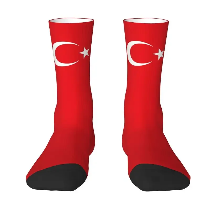 Fashion Mens Flag Of Turkey Dress Socks Unisex Breathable Warm Comfortable Funny Patriotism Crazy Crew Socks