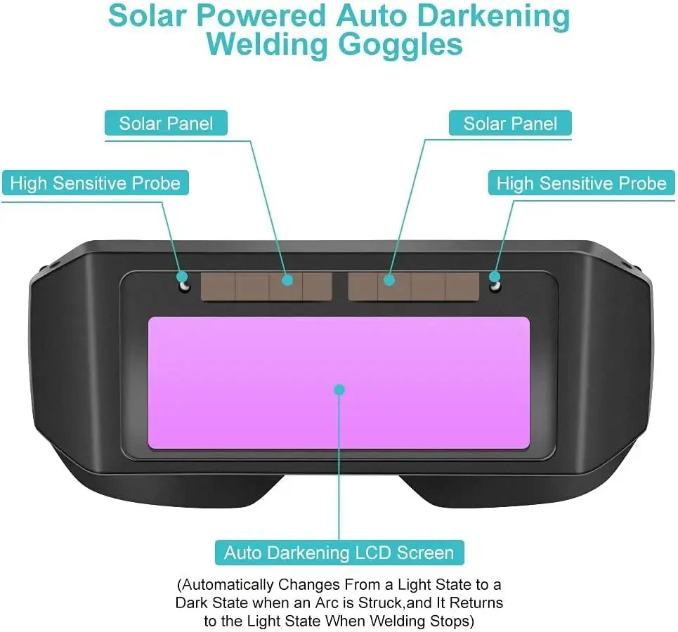 Welding Goggles Automatic Solar Automatic Darkening Safety Glasses TIG MIG MMA Welding Goggles Welder Protective Glasses Tools