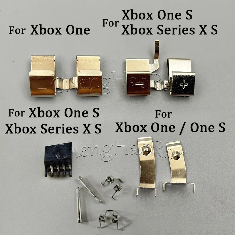 1SET Battery Contact Connector Metal Clip for Xbox One/One S/Slim/Series XS Controller with LT RT Button Spring Battery Holder