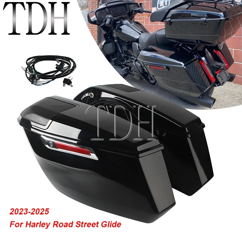 Motorcycle Hard Saddlebags W/ 6