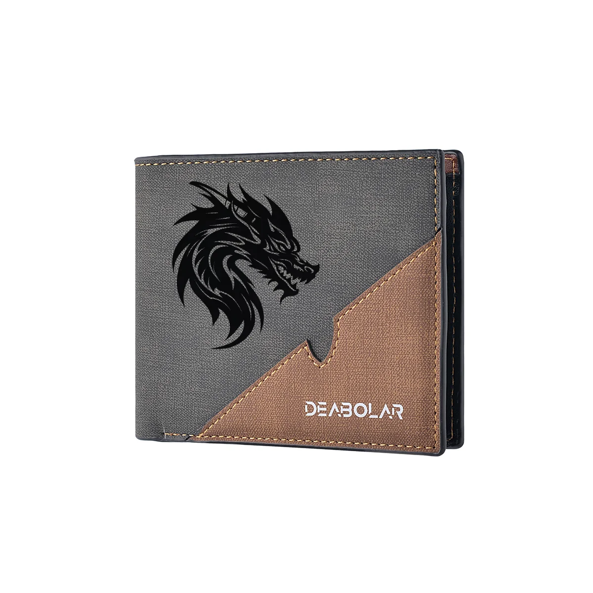 محفظة رجالية قصيرة من جلد البولي يوريثان، نمط مرقع، تصميم جديد شخصي، متعدد الوظائف، حامل بطاقة الائتمان، جيب للعملات المعدنية