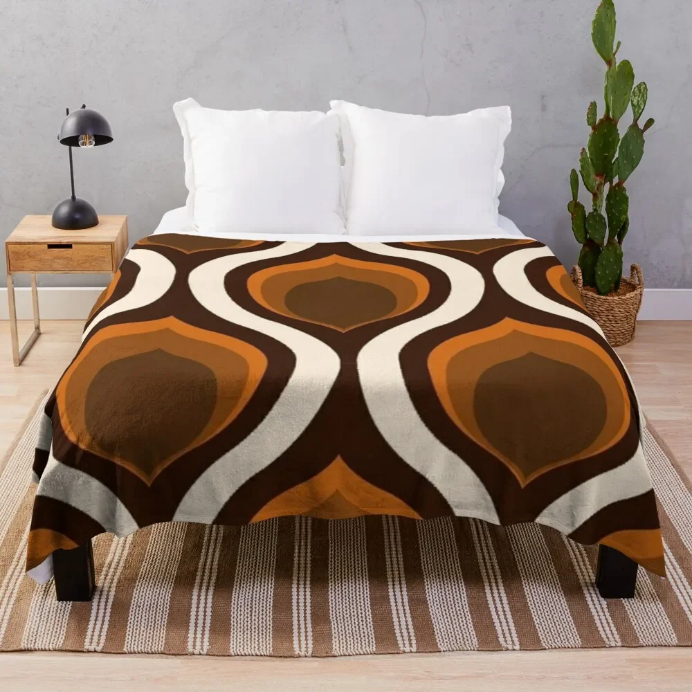 

abstract retro design, brown, white Throw Blanket Blankets For Bed Bed Blankets