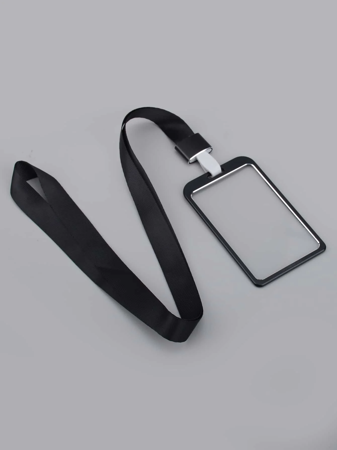 Stilvoller Ausweishalter aus Aluminiumlegierung – mit Umhängeband, Clip für Studentenausweise, Bürobedarf, tragbare Kartenaufbewahrung – Detail 8
