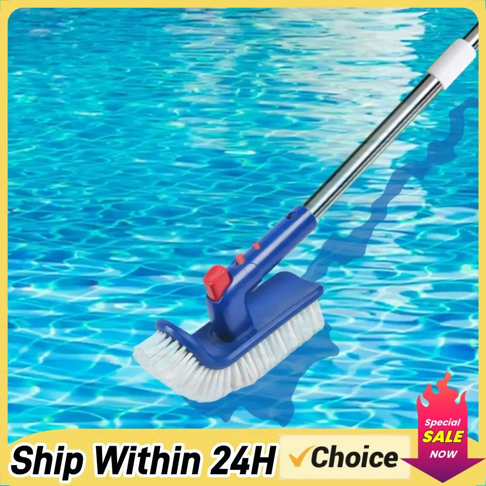 

Щетка для бассейна, щетка для ступеней и углов бассейна с изогнутым концом, вращающаяся на 180 градусов, с мелкими щетинками для ванной комнаты