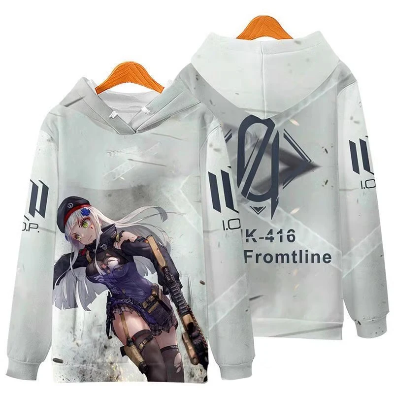 أنيمي الكرتون الفتيات فرونت لاين اللولب هوديس بلوزات الذكور ثلاثية الأبعاد طباعة لعبة رياضية الرجال النساء Harajuku البلوز Y2k هوديي معطف #6