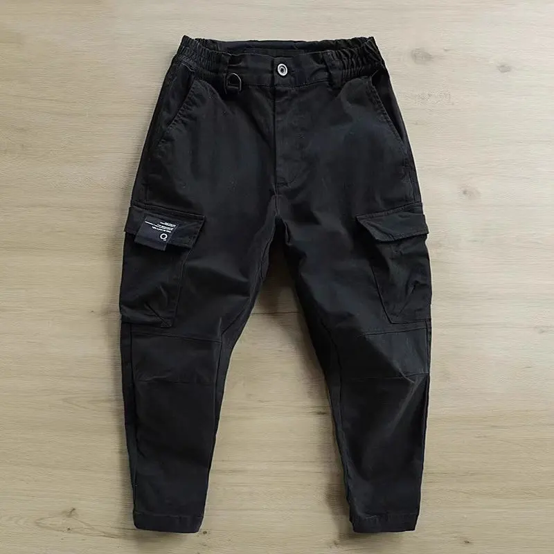 メンズサマーカジュアルウェアラブルワークトラウザーズ、耐久性のあるルーズフィットロングパンツ、建設作業員、若者、アクティブスタイル、ストレートレッグ