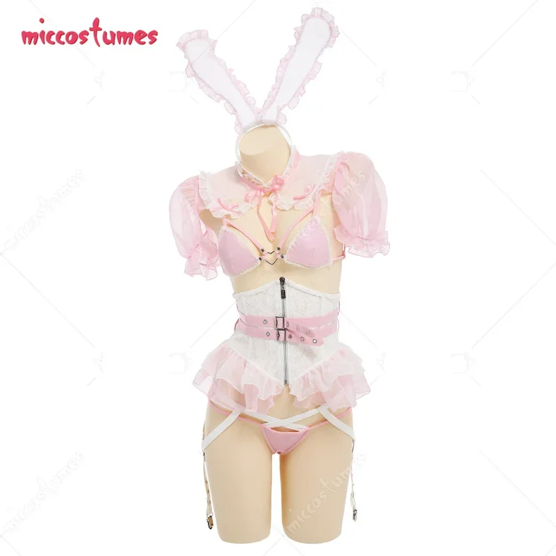 

Bunny Girl Sexy Lingerie Set Lace Ruffled Garter Tulle Lingerie with Headband and Corset Lingerie Sleepwear Sexy Costumes