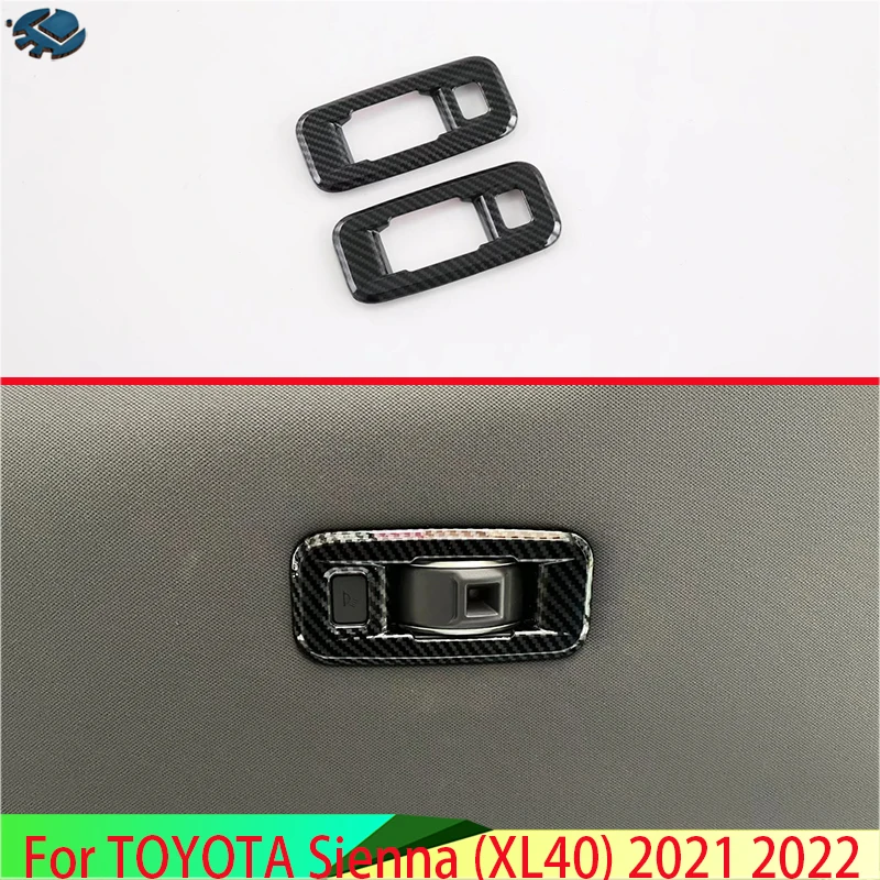 For TOYOTA Sienna (XL40) 2021 2022 Car Accessories Carbon Fiber Style Rear spotlights decorative cover sequins