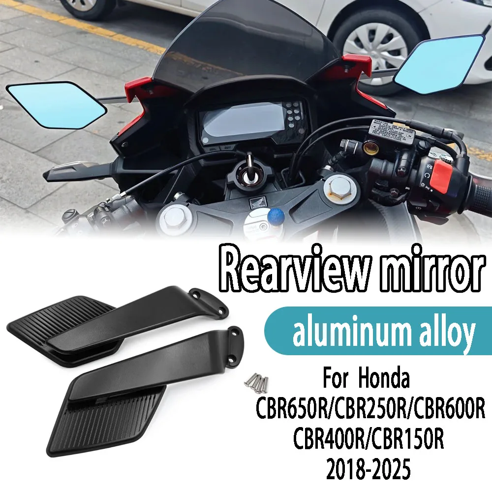 

For Honda CBR650R CBR250R CBR600R 2018-2025 Motorcycle Adjustable Rearview Stealth Winglet Fixed Wind Wing Mirror Modify Parts