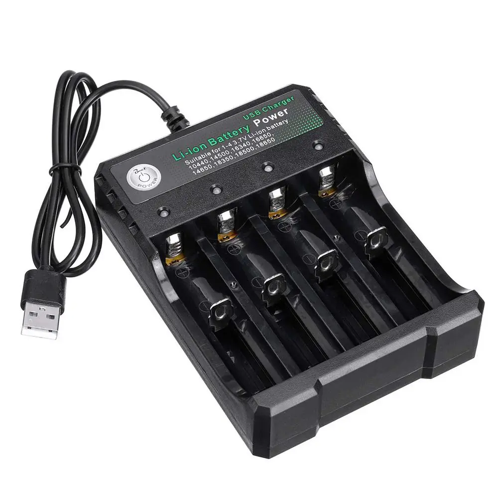 For Rechargeable Batteries Li-ion Battery Intelligent Smart Charging USB Charger 4 Slot Battery Charger For 18650 Charging