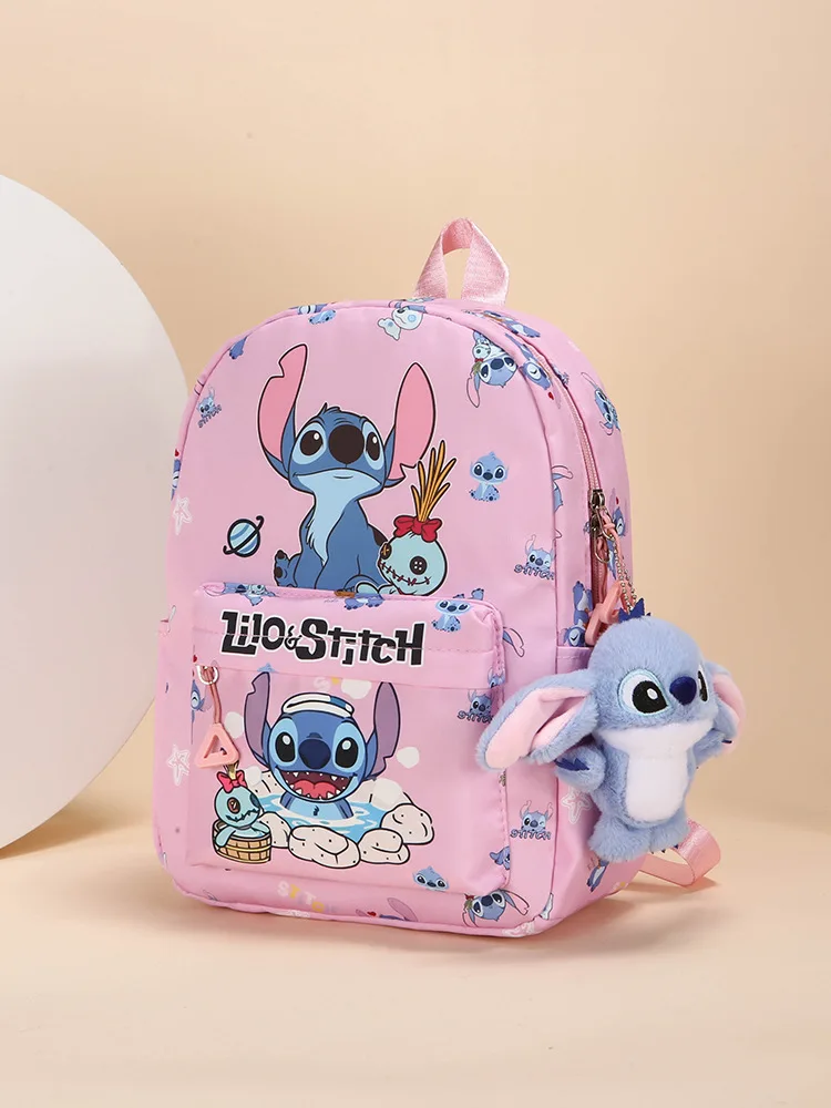 

Disney Stitch Nylon Backpack Cartoon Stitch Print Daypack Suitable for School And Light Travel Backpack forKids And Girls Gifts