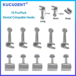 KUCUDENT Dental Orthodontic Crimpable Hooks Elastic Lined Stainless Steel Long/Short/Stop Size Fixed on Archwire Teeth Braces