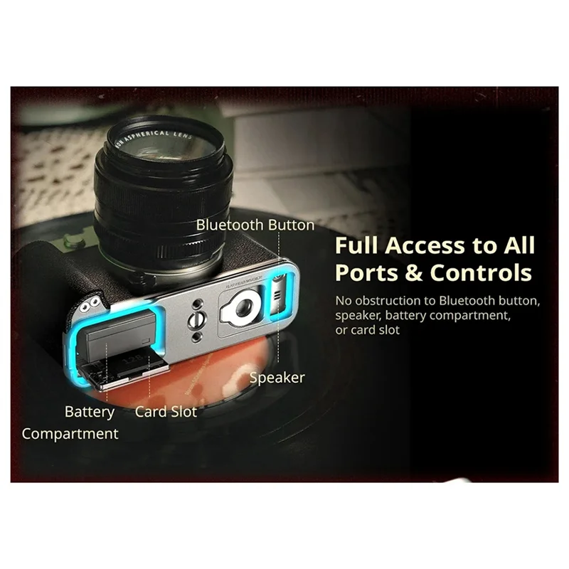 B44C L-Shaped Mount Plate With Silicone Handle For FUJIFILM X-E5 Camera- For X-E5 Compatible Shutter Release Button Included