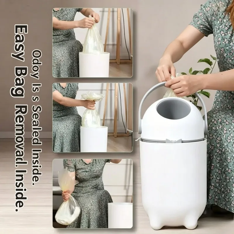 Baby Diaper Trash Can Large Capacity With Lid Household Odor Proof Storage Bin For Living Room Nappy Waste Container