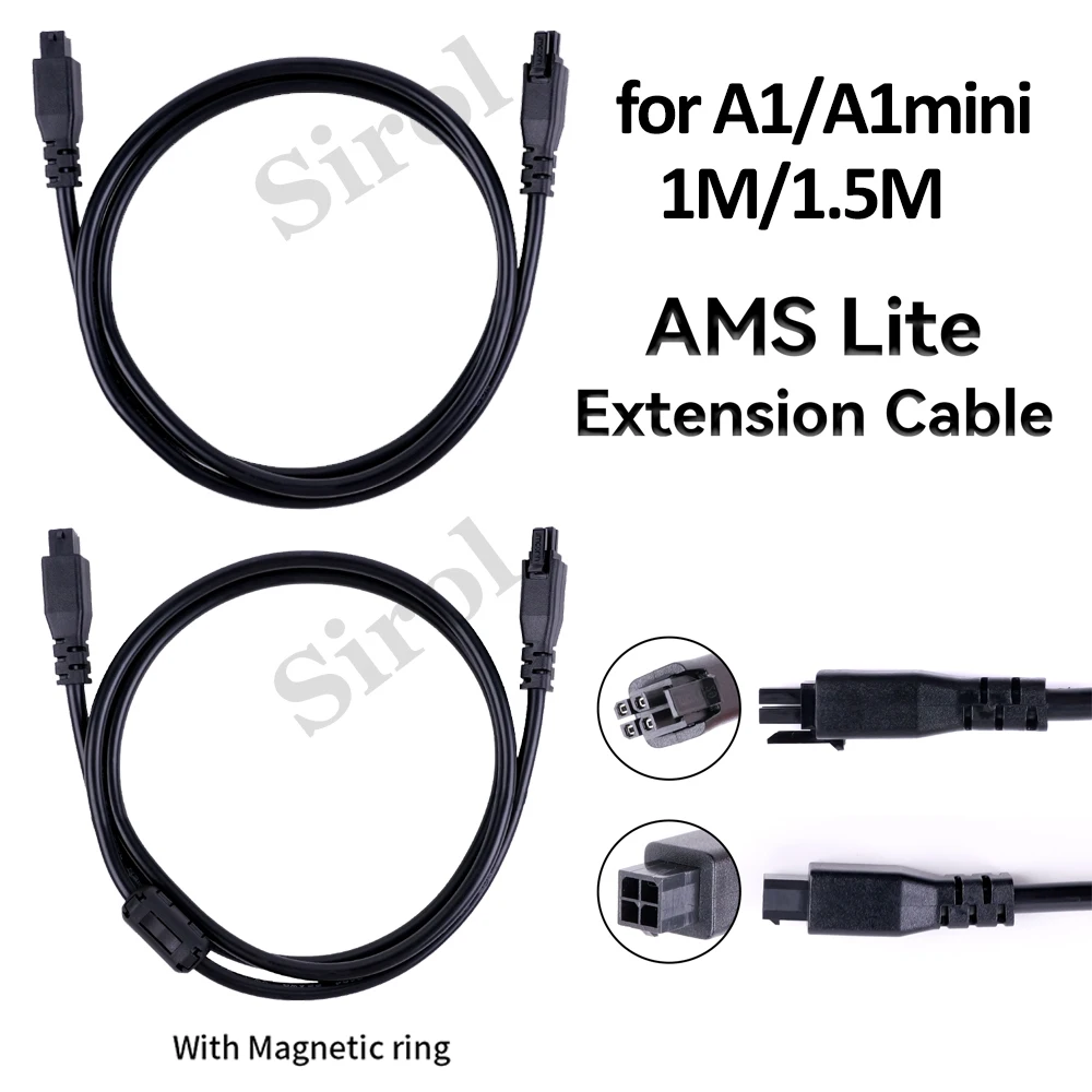 1pcs For Bambu Lab AMS Lite 1M 1.5M 4-pin Extension Cable For A1/A1mini 3D Printer