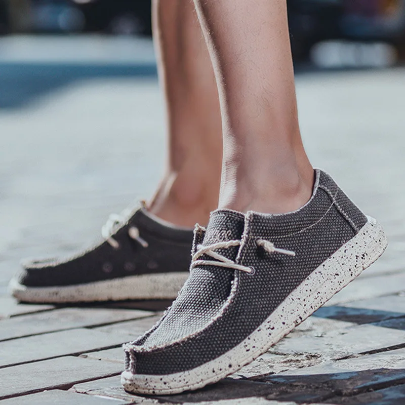 

2025 Men's Popular canvas casual shoes, trendy larger size men's loafers, European station cloth shoes, breathable driving shoes