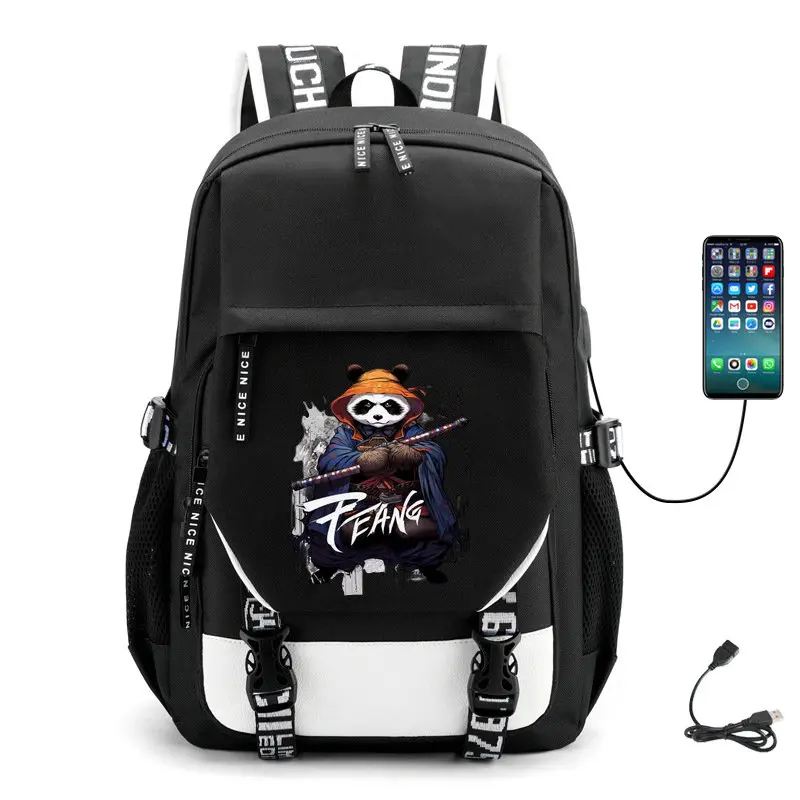 New Panda Usb Charging School Bags Boys Large Capacity Computer Bag Personalized Backpack Teenage Girls Laptop Back Pack Travel