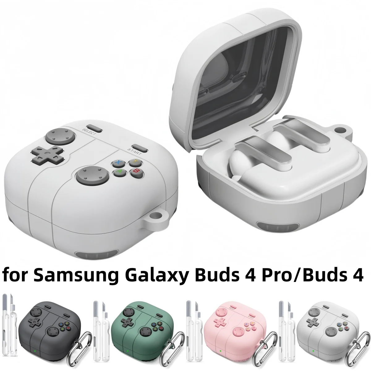 (2026) Hülle für Samsung Galaxy Buds 4 Pro / Buds 4 Silikon-Schutzhülle im Klassischen 3D-Gamer-Design für Galaxy Buds 4/4Pro