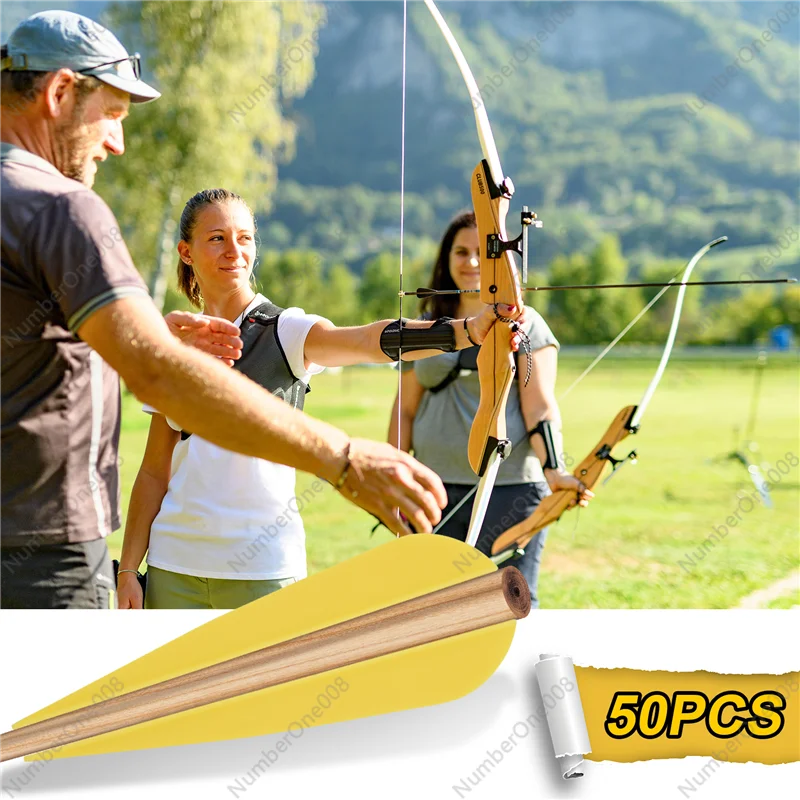 Arrows Vanes 4 Inch Plastic Feather Fletching For DIY Archery Arrows 50 Pack