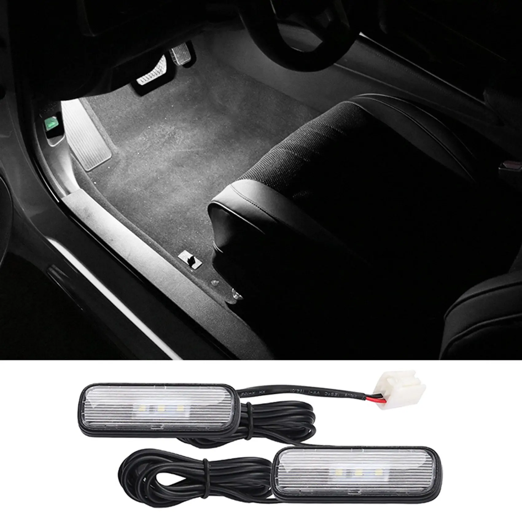 2PCS Car Light LED Interior Atmosphere Light Decoration Lamp Ambient Foot Light for Honda Civic 10Th 2018-2020 White