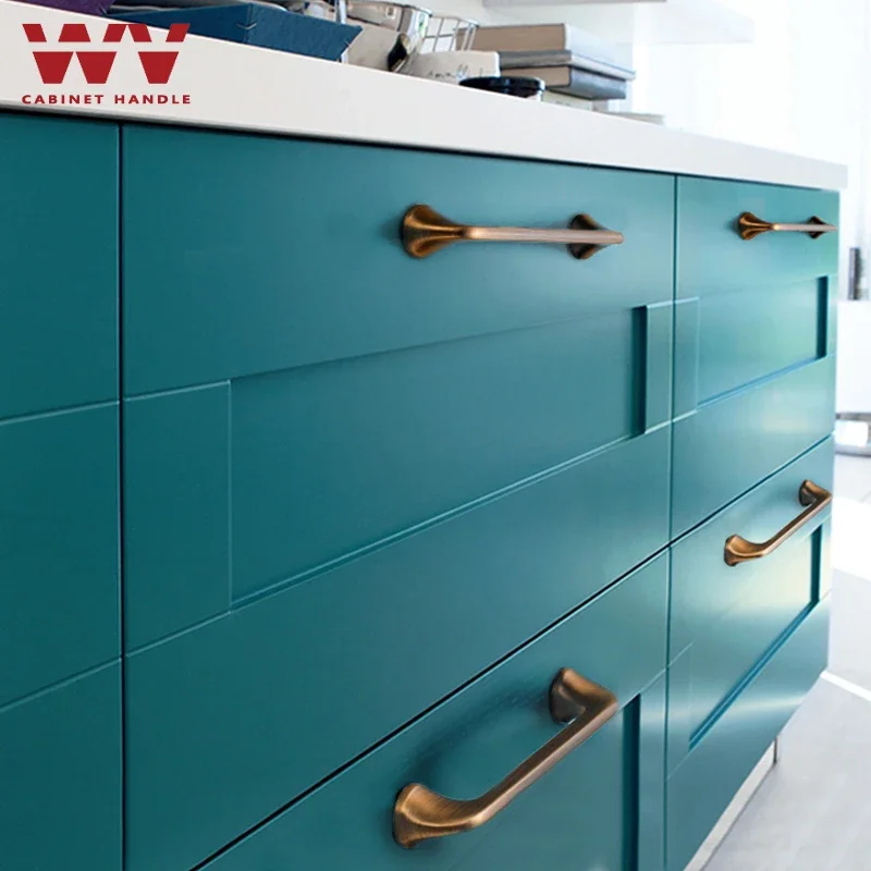 YM Yellow Bronze Gray Furniture Handle Vintage American Style Brass Kitchen Cabinet Handles Drawer Knobs Door Pulls Hardware 993