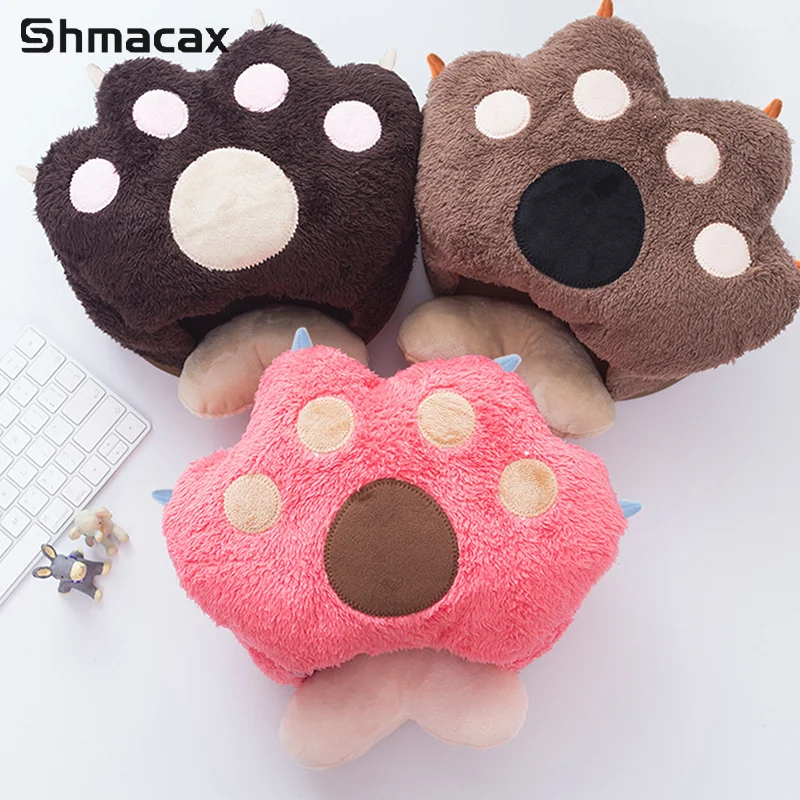 Cute Cat Claw Warming Mouse Pad For Winter Office Cartoon Heating Hand Warmer Wrist Pillow For Computer Gaming USB Power Supply