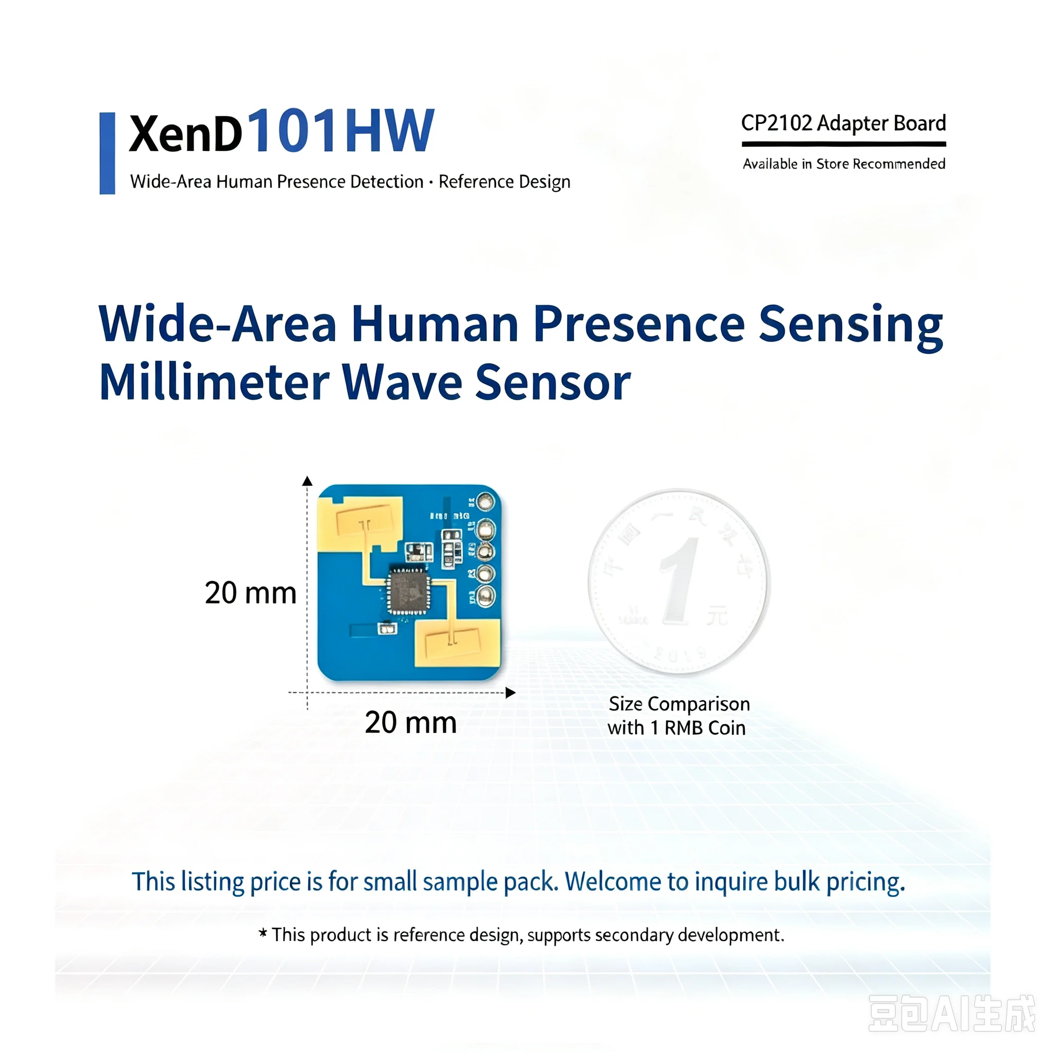 1pcs XenD101HW Xidianwei wide-range human presence detection 24G millimeter-wave radar sensor