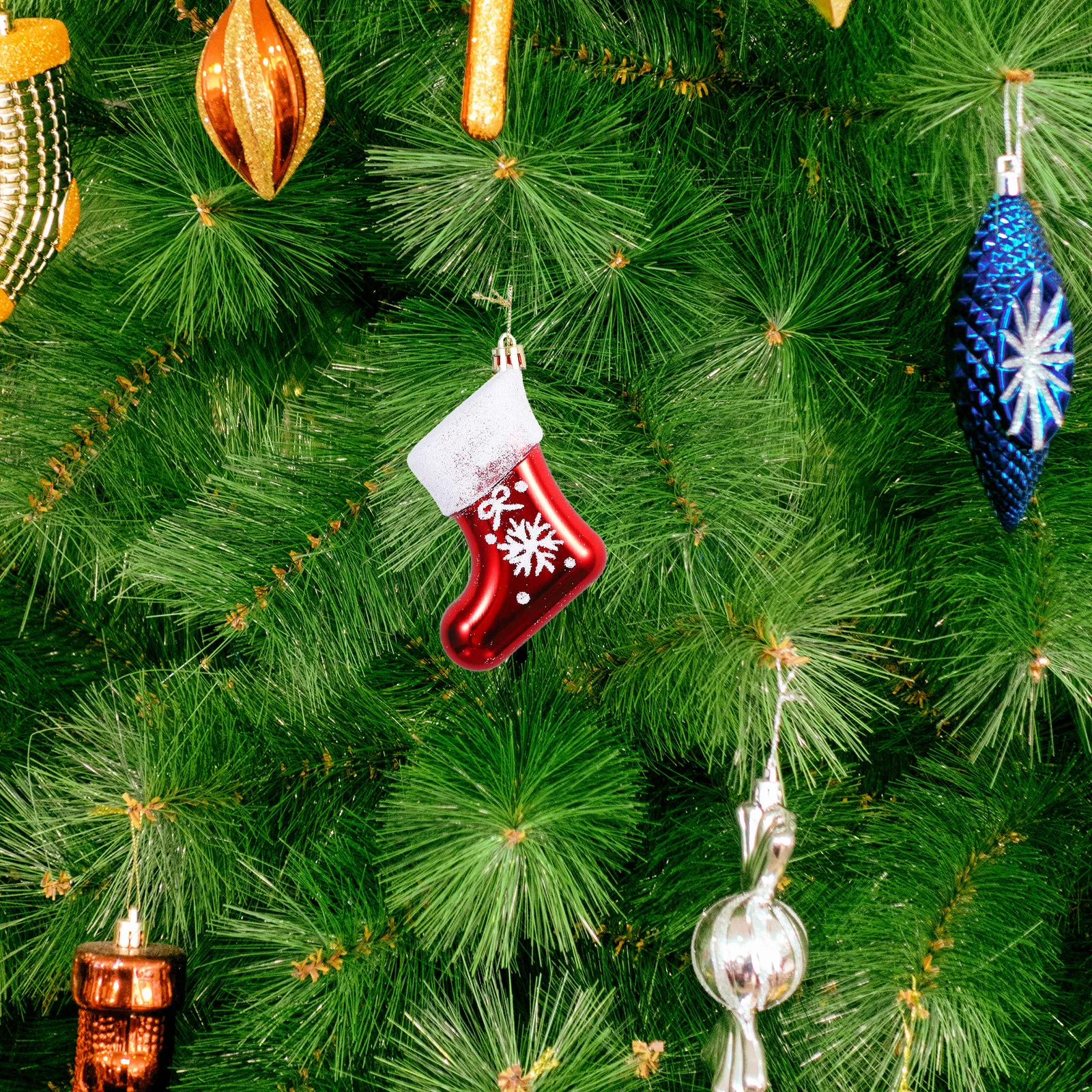 

4Pcs Xmas Tree Hanging Decor Christmas Ornaments Plastic Decorative Pendants for Holiday Party Scene Layout Supplies