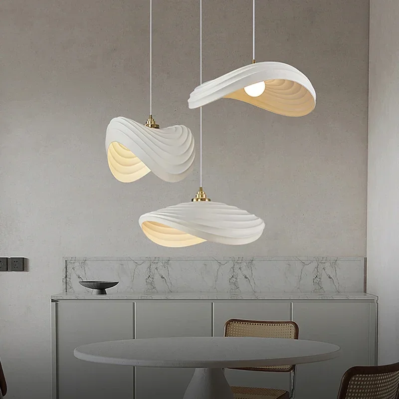 

Wabi Sabi Cream Style Led Pendant Lights Restaurant Bar Dining Room Chandeliers Loft Stairs Hanging Lamp Home Decor Lighting