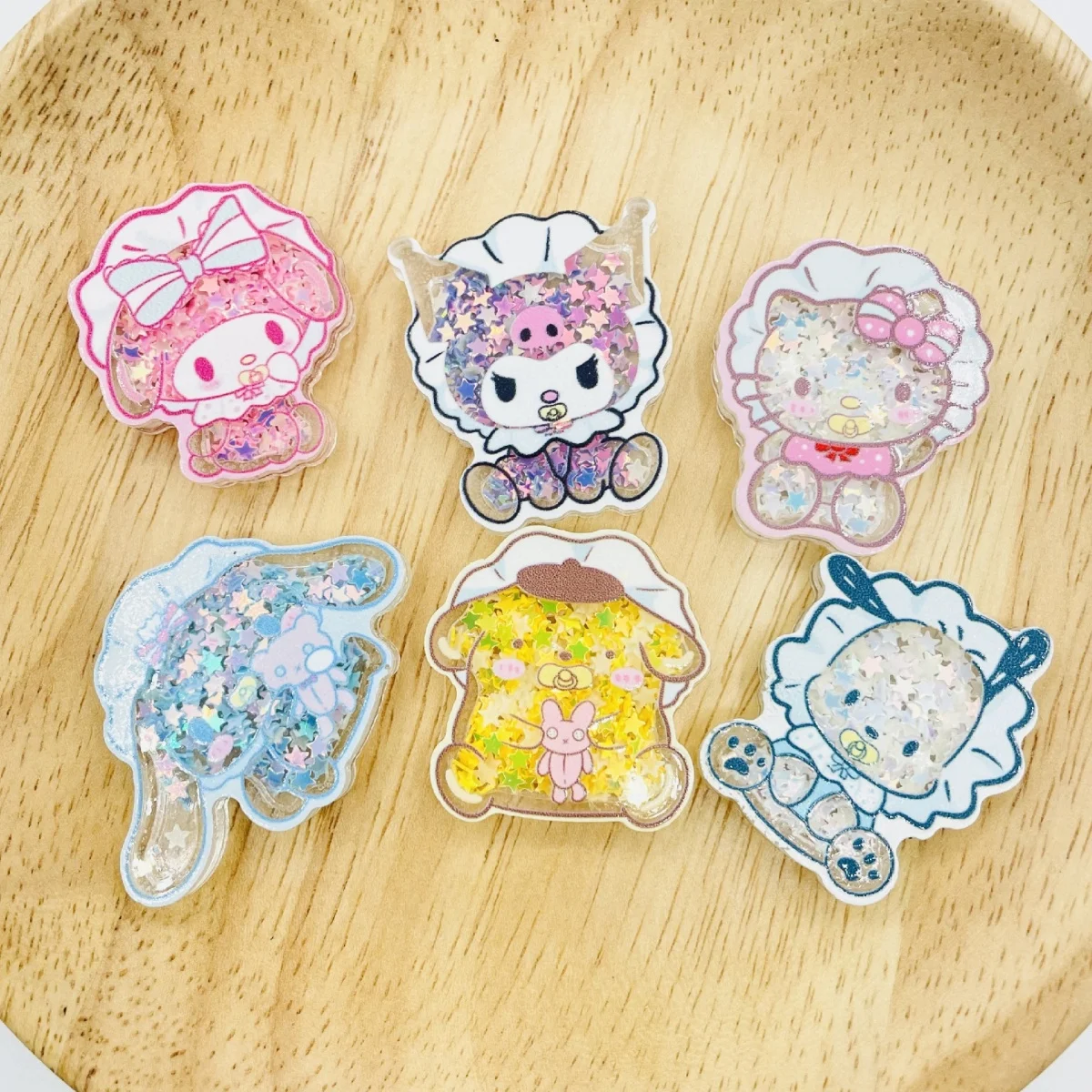 

Hello Kitty cartoon acrylic patch brooch Kuromi My Melody hair clip accessories DIY Kawaii Charms phone case embellishment