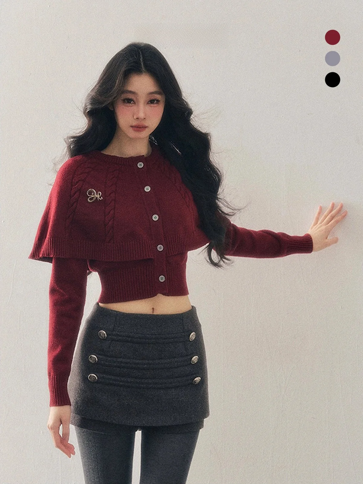 

Женский вязаный свитер Aomalm American Style, красный, короткий, зимний, ветрозащитный, эксклюзивная онлайн-модель