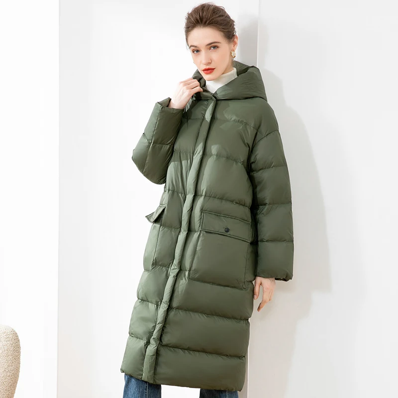 Winter New Ultra Light Thick Down Coat Women\'s Long Oversized Jacket 90 White Duck Down Parka Warm thick Loose Outerwear Korean