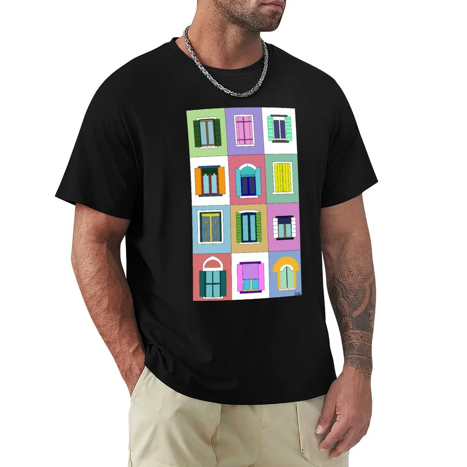 

Colored windows T-Shirt luxury designer customs mens plain t shirts
